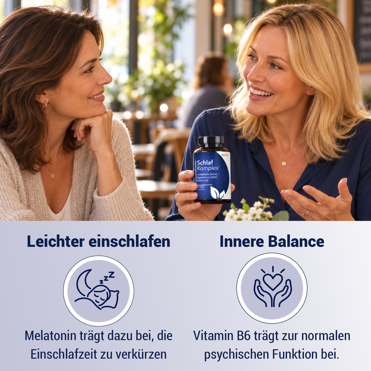 Schlaf Komplex mit Melatonin, Baldrian & Passionsblume – 120 vegane Kapseln
