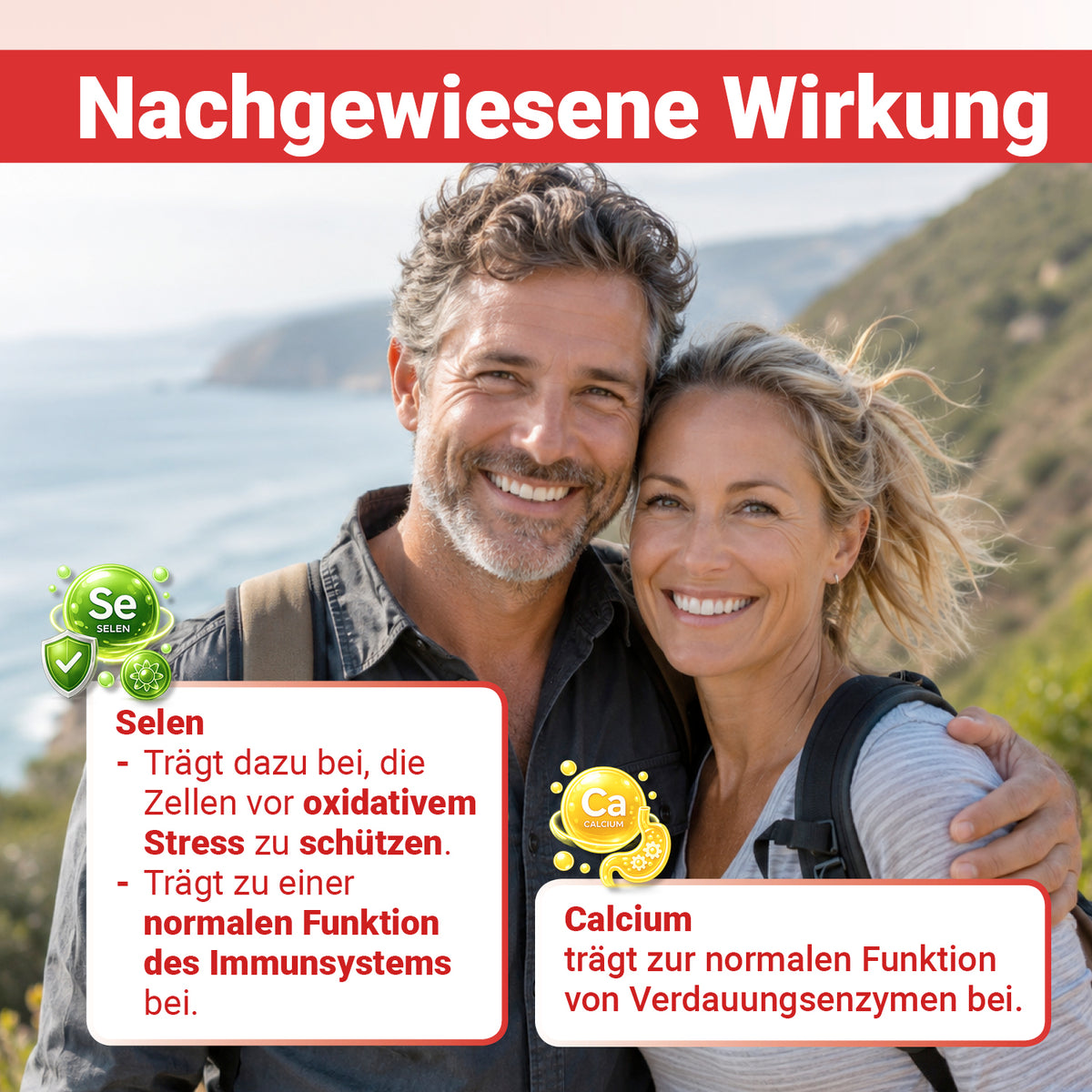 DocVital Enzym Komplex - Nachgewiesene Wirkung: Selen traegt zum Schutz der Zellen vor oxidativem Stress bei, mit Calcium